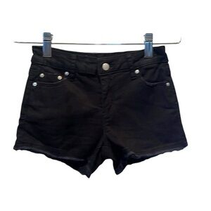 Tractr Girl’s Black Denim Distressed Shorts Size 8